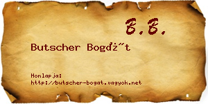 Butscher Bogát névjegykártya